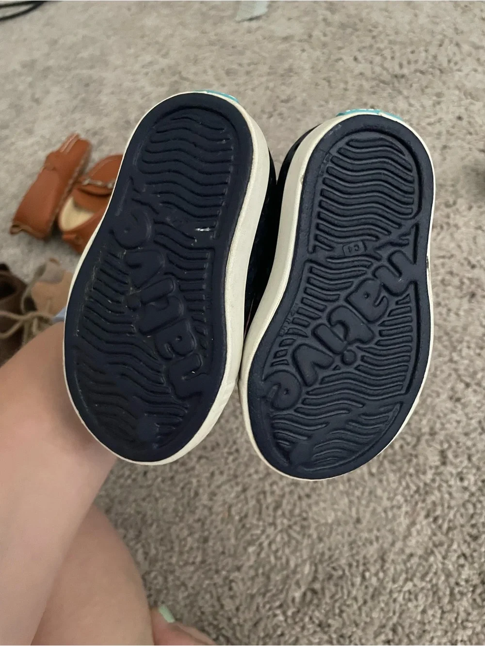 Native Kids Water Shoe Slip-On in Navy and White